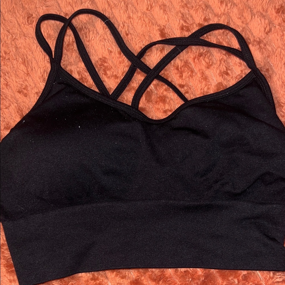 Amazon Black Strappy Sports Bra